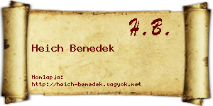 Heich Benedek névjegykártya